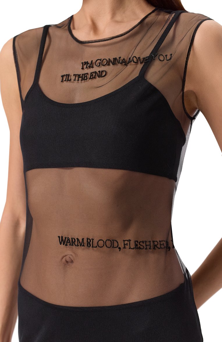 Женское платье ANN DEMEULEMEESTER черного цвета, арт. B0012535/FA585 | Фото 5 (Длина Ж (юбки, платья, шорты): Макси; Женское Кросс-КТ: Платье-одежда; Случай: Коктейльный; Стили: Минимализм; Рукава: Без рукавов; Материал внешний: Синтетический материал)