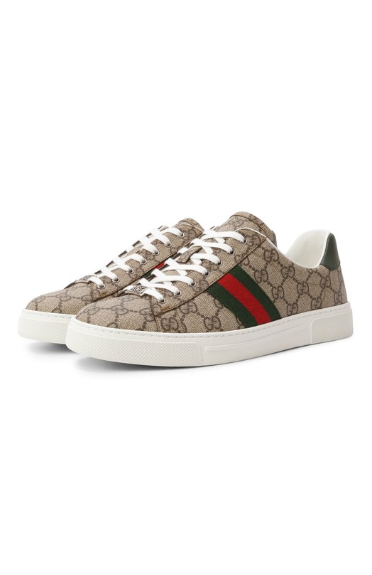 Текстильные кеды Ace Gucci 760774/FACMZ Бежевый 760774/FACMZ