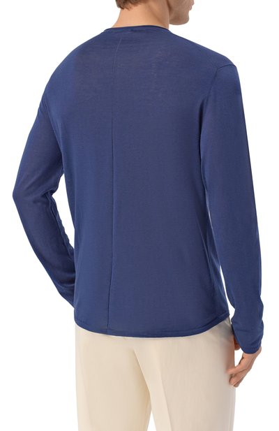 Джемпер из шелка и хлопка 12 STOREEZ синего цвета по цене 18000 руб., арт. 137309, фото 4 Джемпер из шелка и хлопка 12 STOREEZ, арт. 137309, фото 4