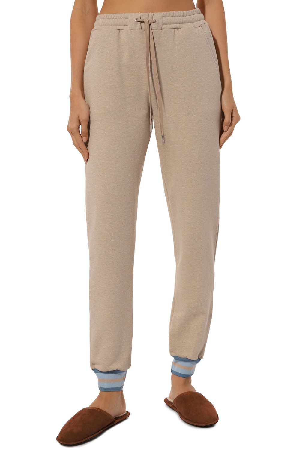 Хлопковые джоггеры HANRO бежевого цвета по цене 24070 руб., арт. 078851, фото 3 Хлопковые джоггеры HANRO, арт. 078851, фото 3