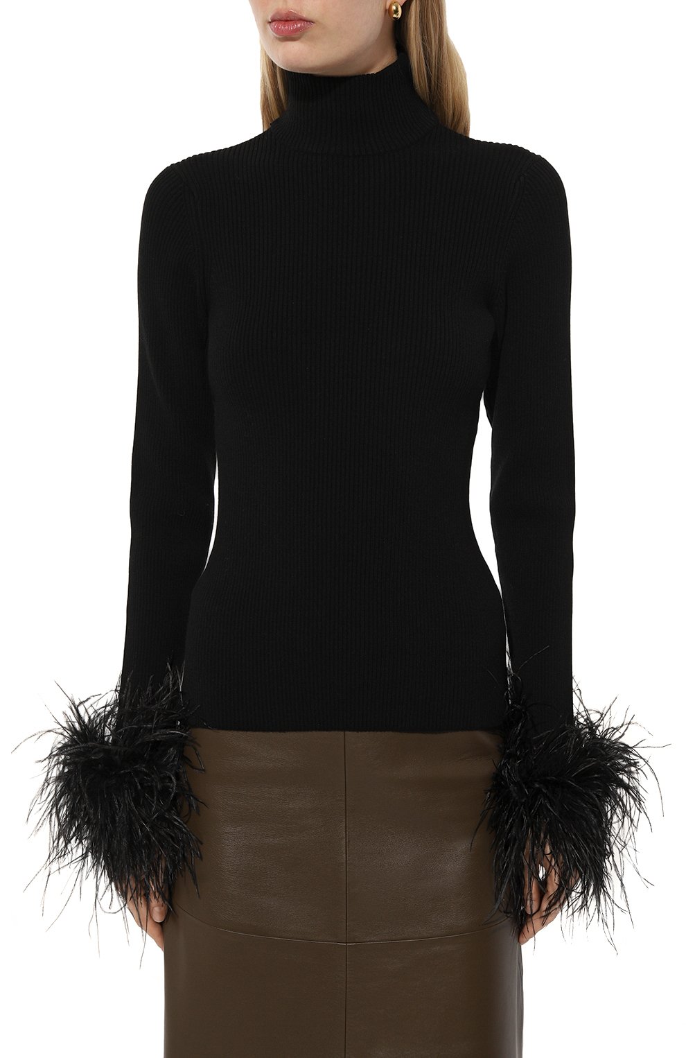 Водолазка с отделкой перьями ALINE, арт. AL160601-1, фото 3
