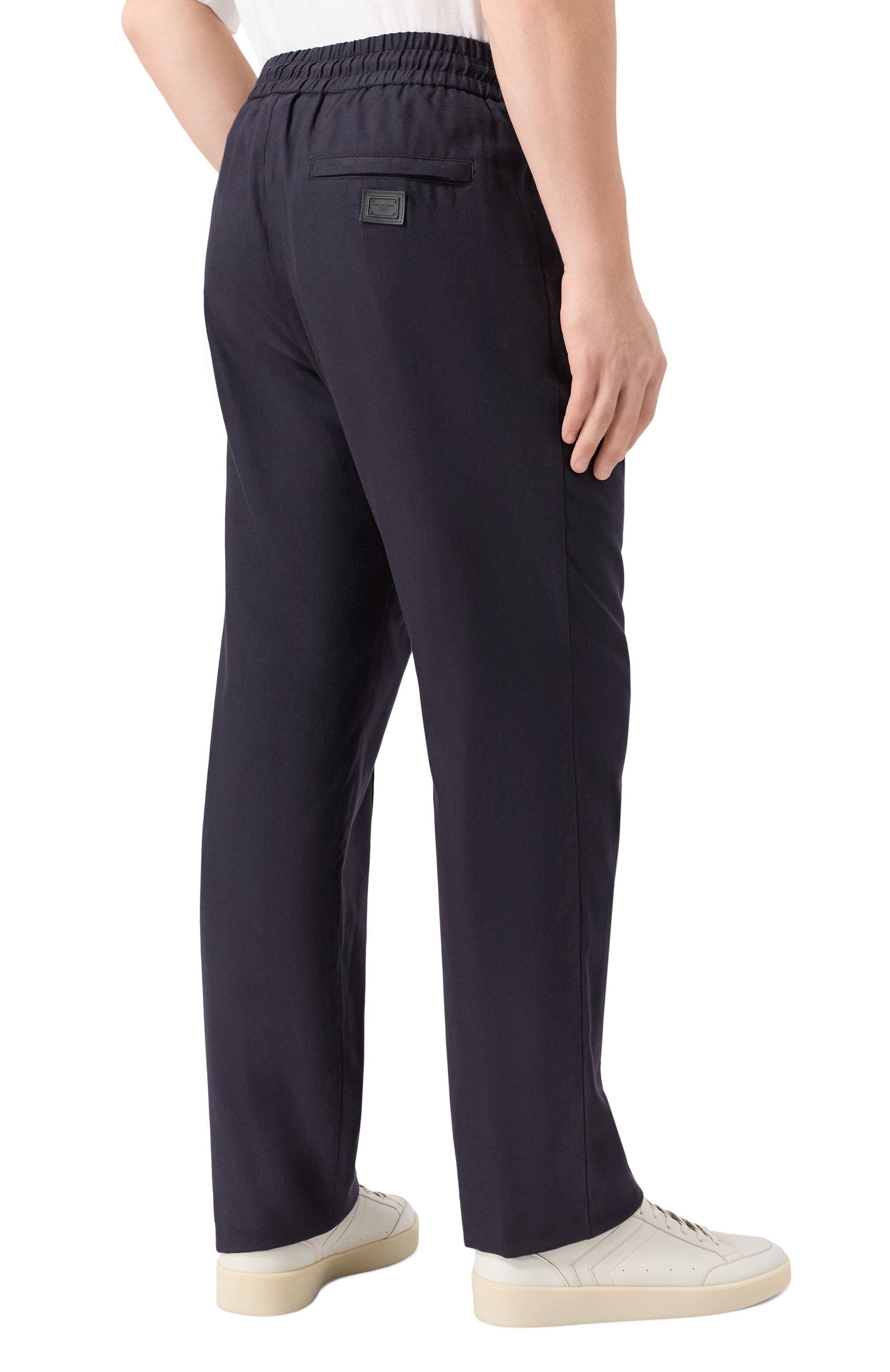 Брюки из хлопка и вискозы DOLCE & GABBANA темно-синего цвета по цене 125500 руб., арт. GP147T/FCTAB, фото 4 Брюки из хлопка и вискозы DOLCE & GABBANA, арт. GP147T/FCTAB, фото 4