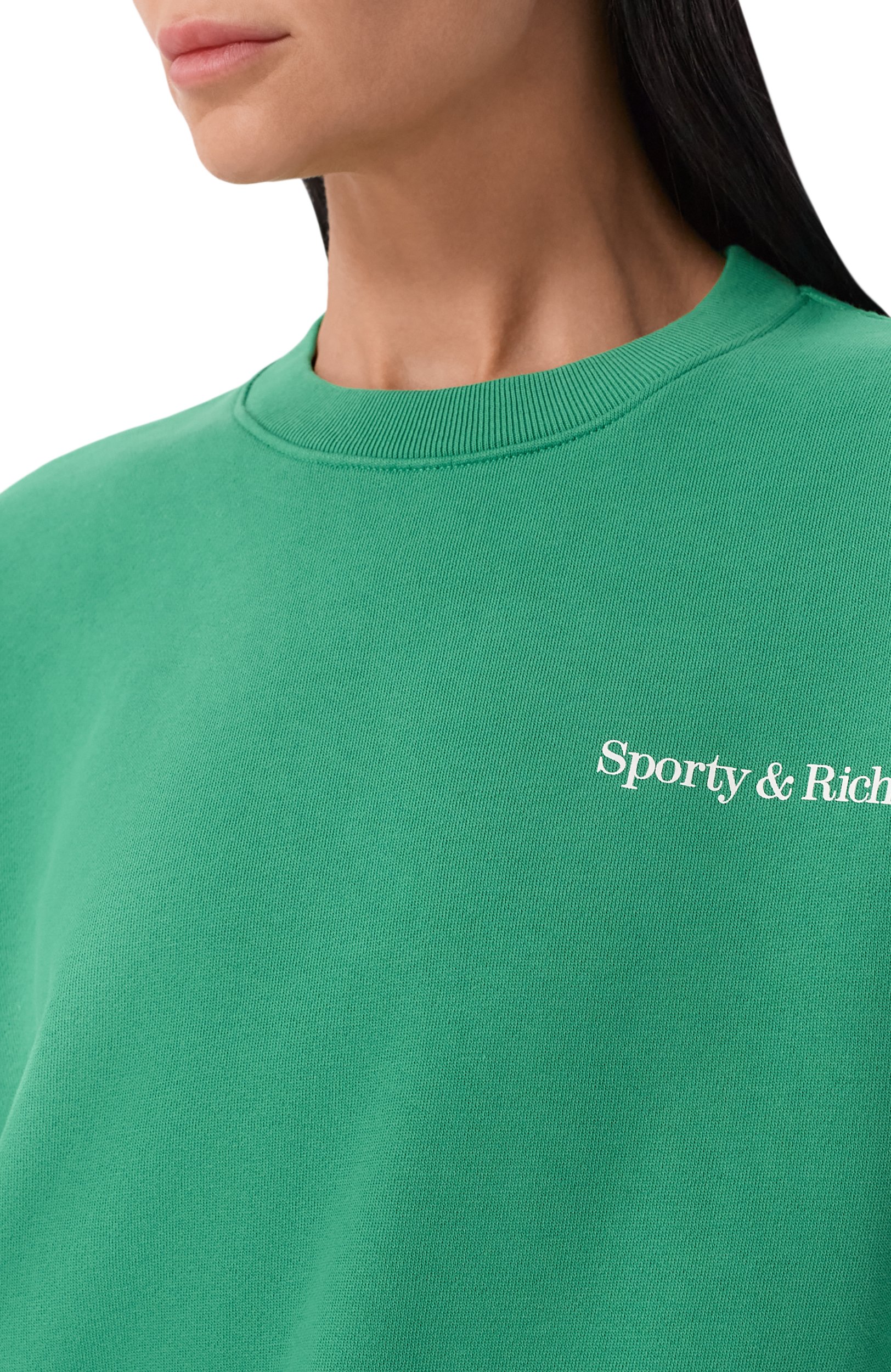 Хлопковый свтшот SPORTY AND RICH, арт. ST09873086GR19, фото 5