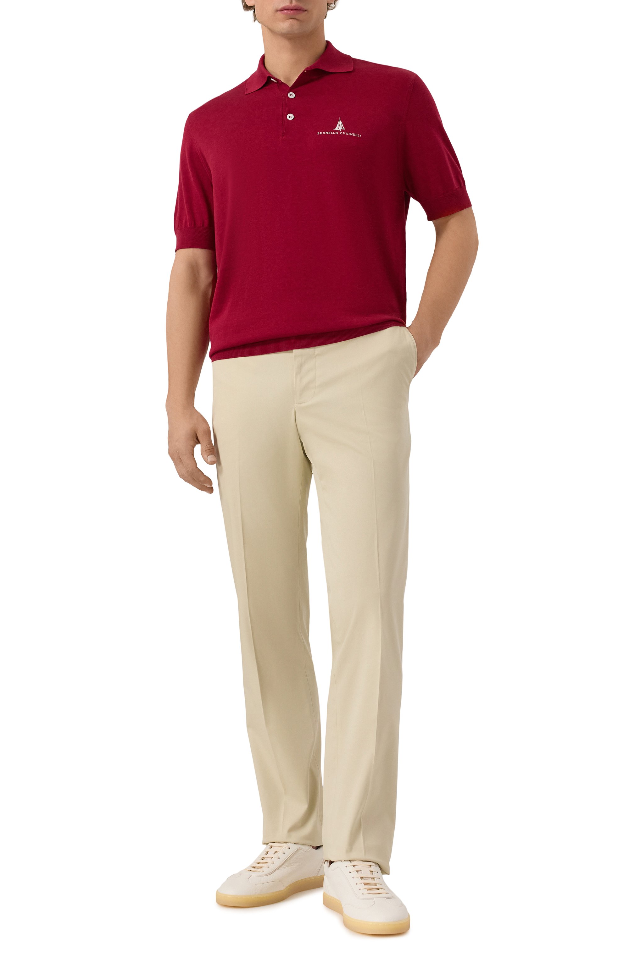 Поло из шелка и хлопка BRUNELLO CUCINELLI, арт. MNB805805P, фото 2