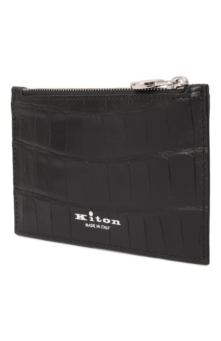 Мужской футляр для кредитных карт из кожи аллигатора KITON черного цвета, арт. UPEA009N0106901004 | Фото 2 (Материал: Экзотическая кожа; Нос: Не проставлено; Материал сплава: Проставлено)