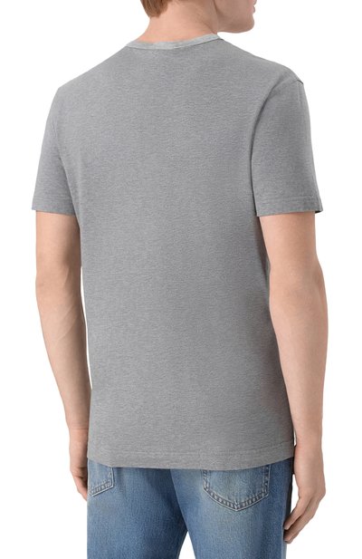 Хлопковая футболка DOLCE & GABBANA серого цвета по цене 65300 руб., арт. G8PT1T/G7PZI, фото 4 Хлопковая футболка DOLCE & GABBANA, арт. G8PT1T/G7PZI, фото 4