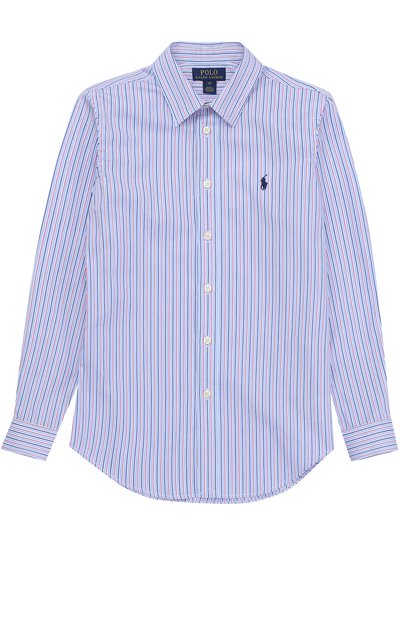Хлопковая рубашка в контрастную полоску и логотипом бренда POLO RALPH LAUREN, арт. B04/XZ76Z/XY76Z, фото 1