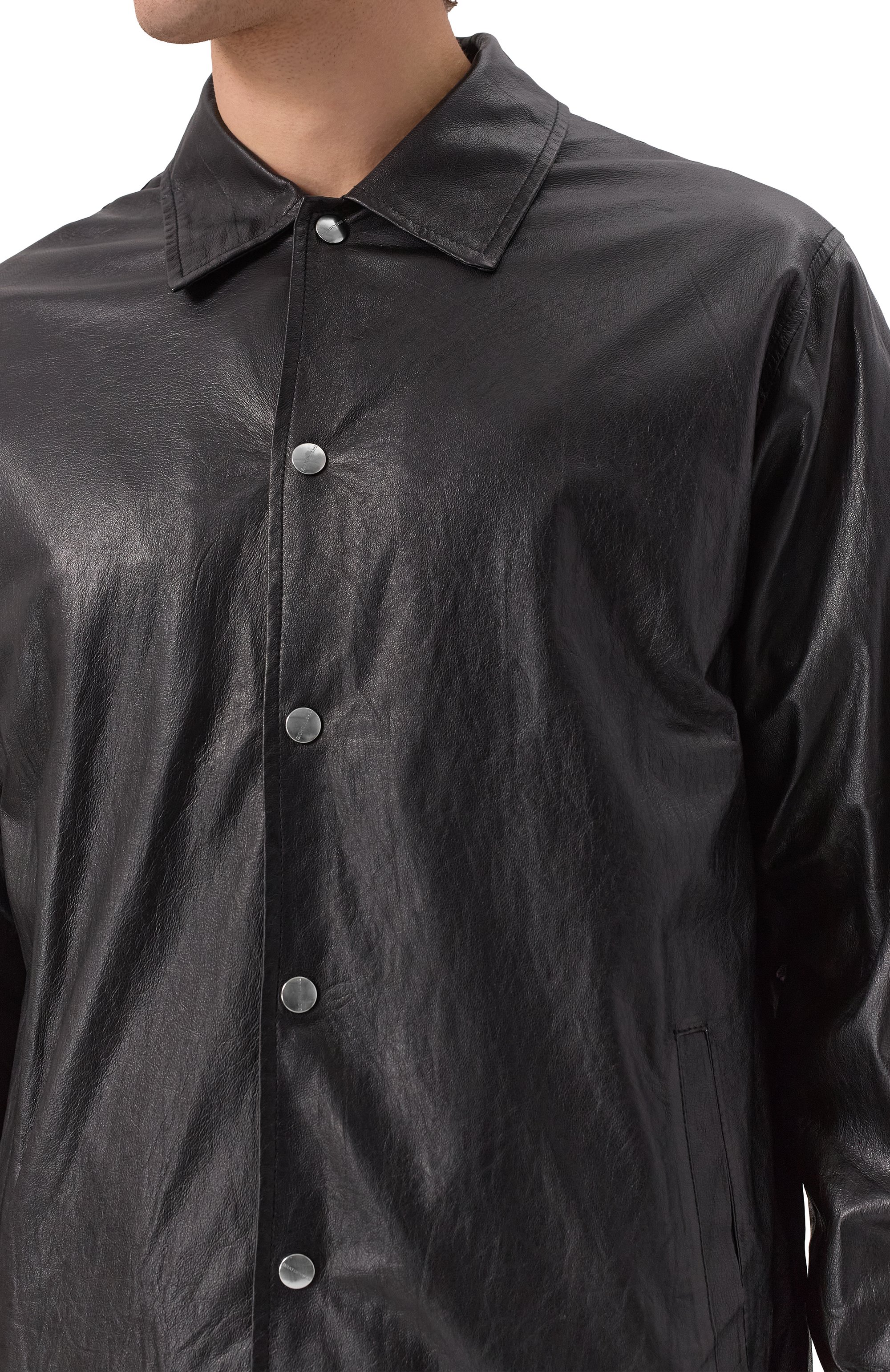 Кожаная куртка-рубашка GIORGIO BRATO, арт. GU25S24003NAPSTM, фото 5