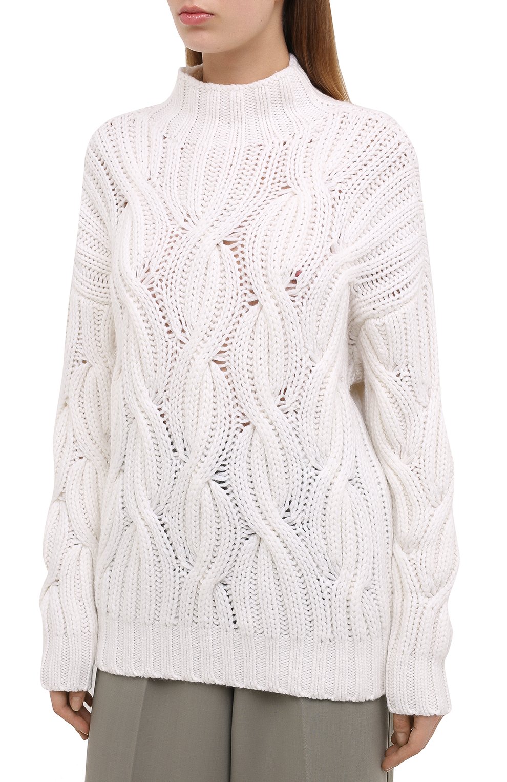 Кашемировый свитер BRUNELLO CUCINELLI белого цвета по цене 248000 руб., арт. M52362504, фото 3 Кашемировый свитер BRUNELLO CUCINELLI, арт. M52362504, фото 3