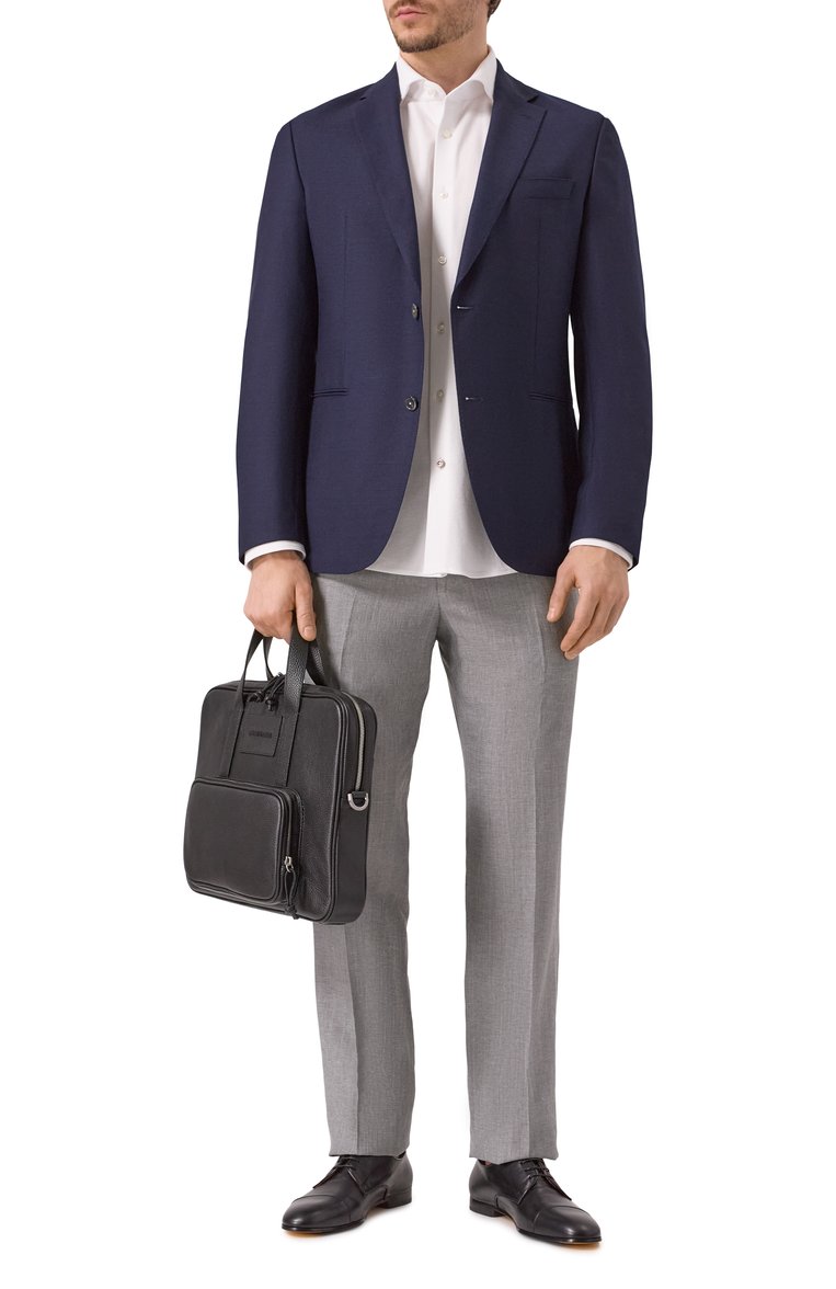 Мужская портфель EMPORIO ARMANI черного цвета, арт. Y4P144/Y068E | Фото 7 (Материал: Натуральная кожа; Ремень/цепочка: На ремешке; Размер: large; Сумки-технические: Портфели)