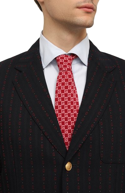 Шелковый галстук GUCCI красного цвета по цене 25920 руб., арт. 616670 4B005, фото 2 Шелковый галстук GUCCI, арт. 616670 4B005, фото 2