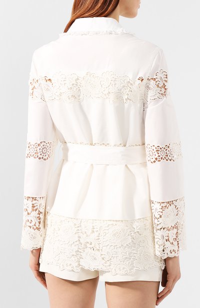 Жакет из смеси хлопка и шелка DOLCE & GABBANA белого цвета по цене 336500 руб., арт. F5J99Z/FGMFC, фото 4 Жакет из смеси хлопка и шелка DOLCE & GABBANA, арт. F5J99Z/FGMFC, фото 4