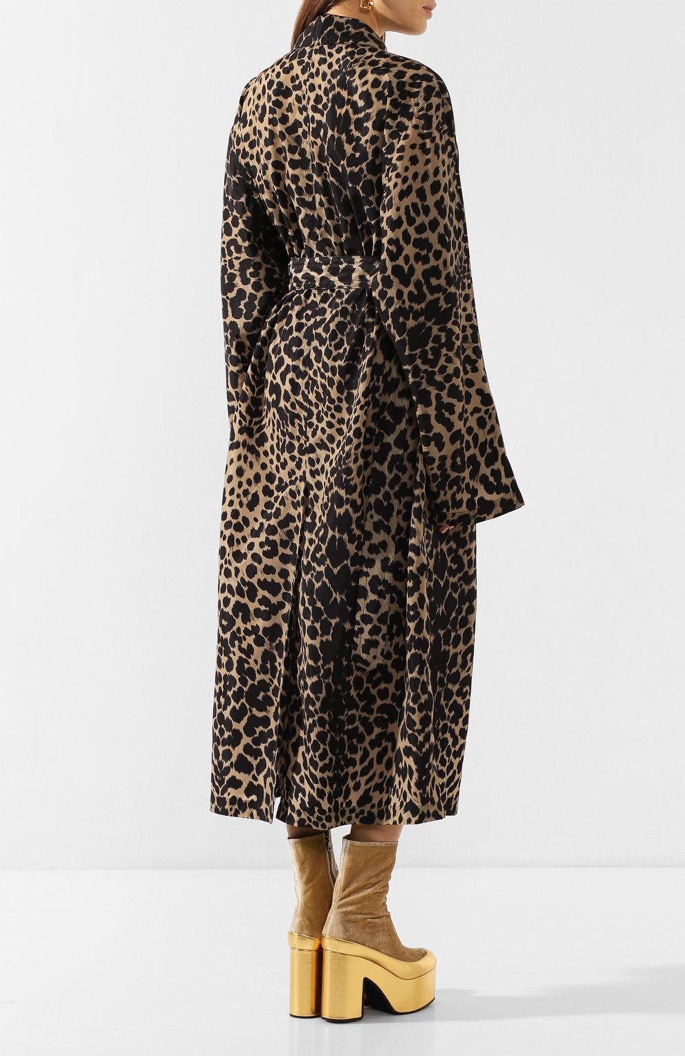 Плащ с поясом DRIES VAN NOTEN леопардового цвета по цене 197500 руб., арт. 201-10230-9087, фото 4 Плащ с поясом DRIES VAN NOTEN, арт. 201-10230-9087, фото 4