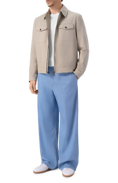 Хлопковые брюки EMPORIO ARMANI голубого цвета по цене 36000 руб., арт. EM004762/AF25241, фото 2 Хлопковые брюки EMPORIO ARMANI, арт. EM004762/AF25241, фото 2