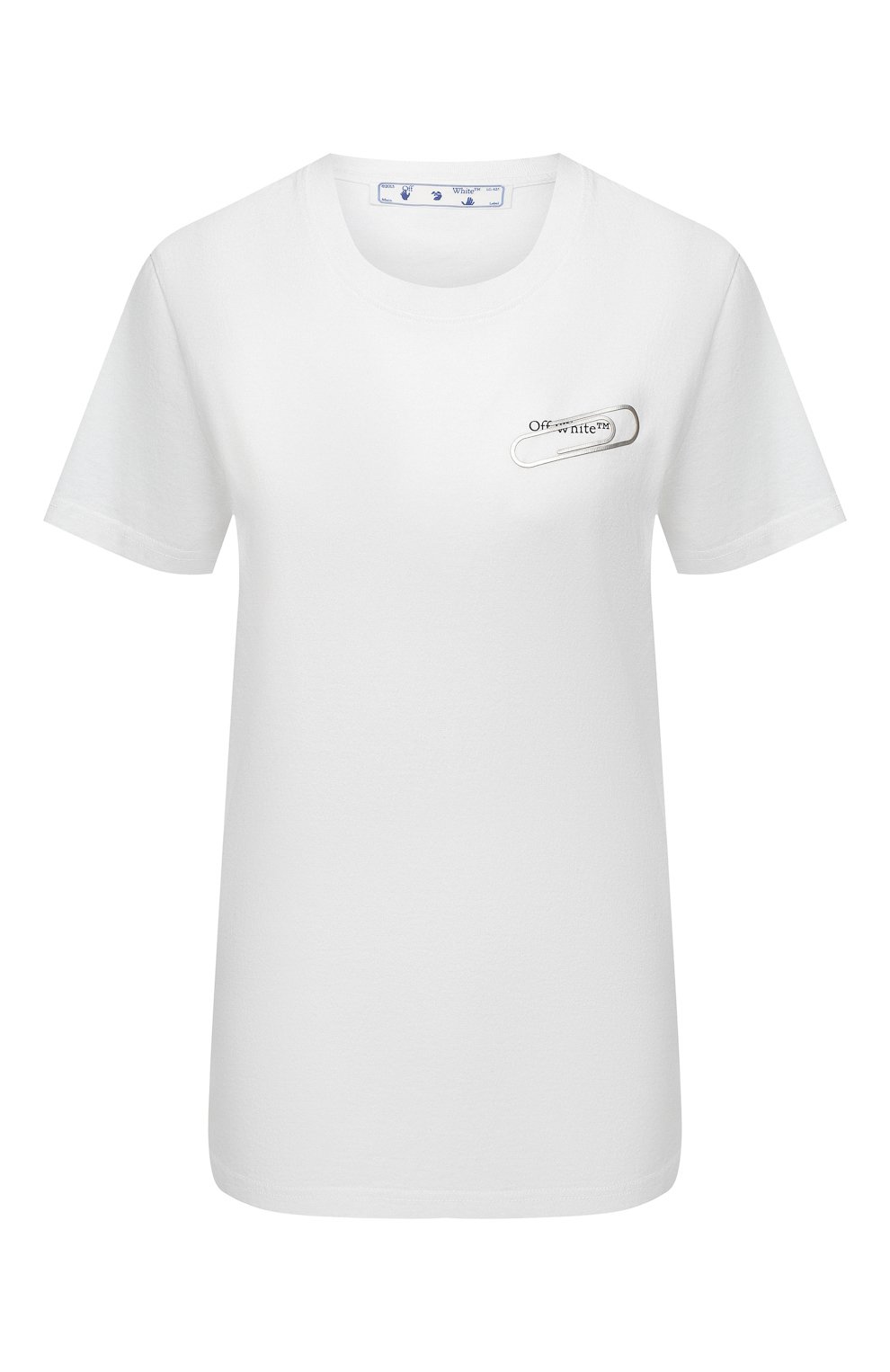 Хлопковая футболка OFF-WHITE белого цвета по цене 18750 руб., арт. 0WAA049E20JER0030110, фото 1 Хлопковая футболка OFF-WHITE, арт. 0WAA049E20JER0030110, фото 1