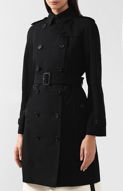 Двубортный тренч с поясом BURBERRY черного цвета по цене 213500 руб., арт. 3900843, фото 3 Двубортный тренч с поясом BURBERRY, арт. 3900843, фото 3