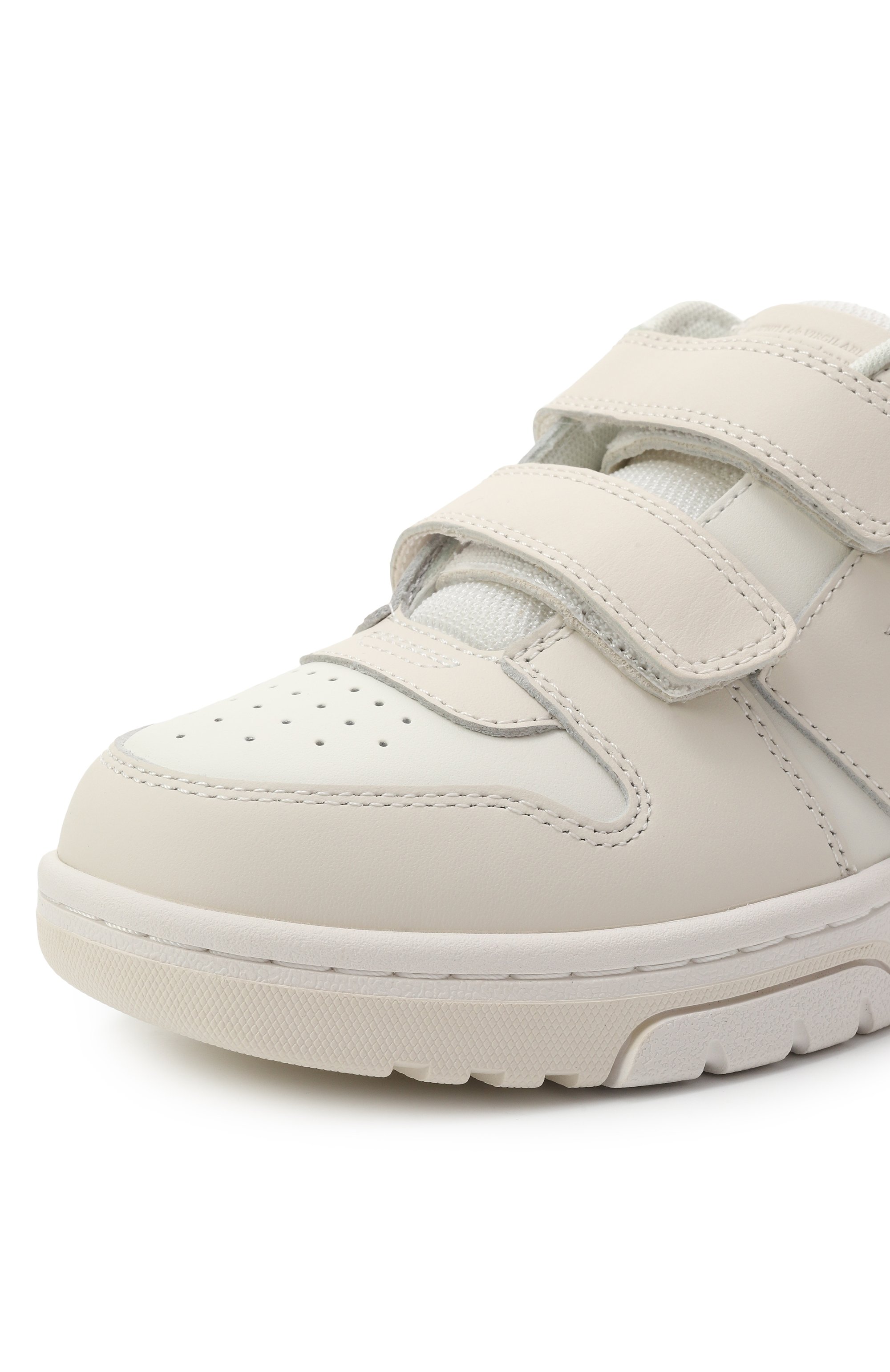 Кожаные кеды out of office OFF-WHITE кремового цвета по цене 39800 руб., арт. 0GIA005S25LEA001/31-33, фото 4 Кожаные кеды out of office OFF-WHITE, арт. 0GIA005S25LEA001/31-33, фото 4