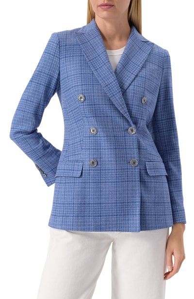 Шерстяной жакет KITON голубого цвета по цене 450500 руб., арт. D46523S0712602, фото 3 Шерстяной жакет KITON, арт. D46523S0712602, фото 3