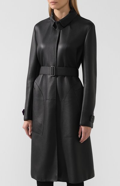 Кожаное пальто с поясом BOTTEGA VENETA, арт. 513829/V0K91, фото 3