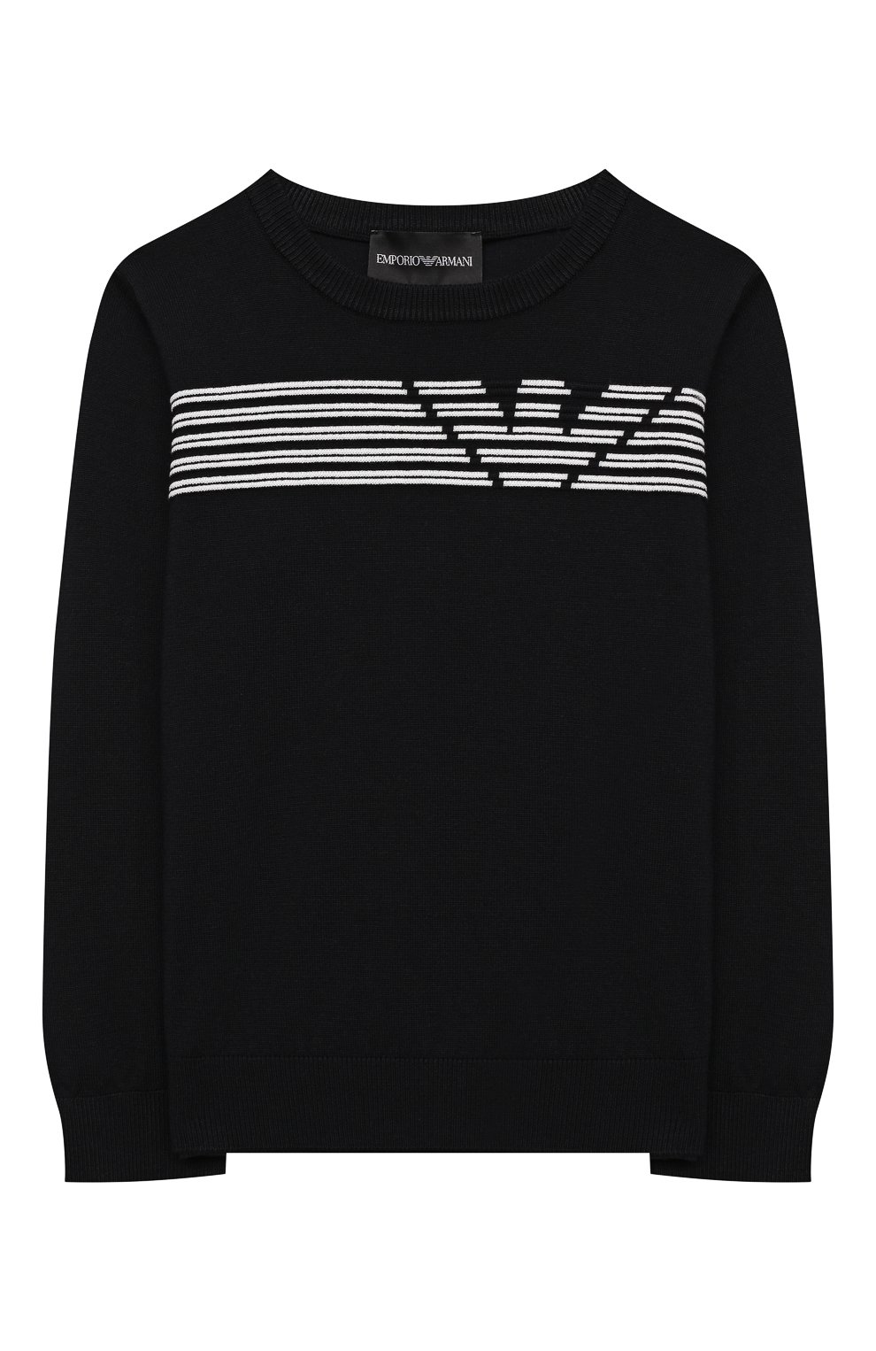 Пуловер из вискозы EMPORIO ARMANI темно-синего цвета по цене 15150 руб., арт. 3K4M58/4MFPZ, фото 1 Пуловер из вискозы EMPORIO ARMANI, арт. 3K4M58/4MFPZ, фото 1