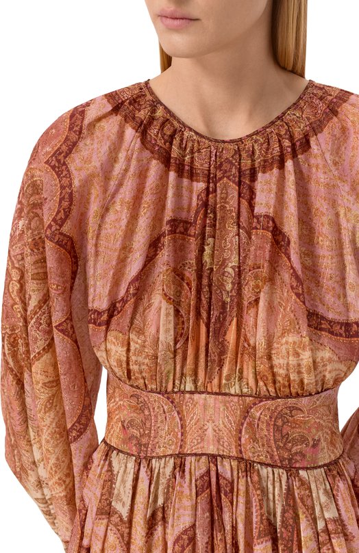 Платье из хлопка и шелка Zimmermann 5947DRS262 Разноцветный  5947DRS262 Фото 4