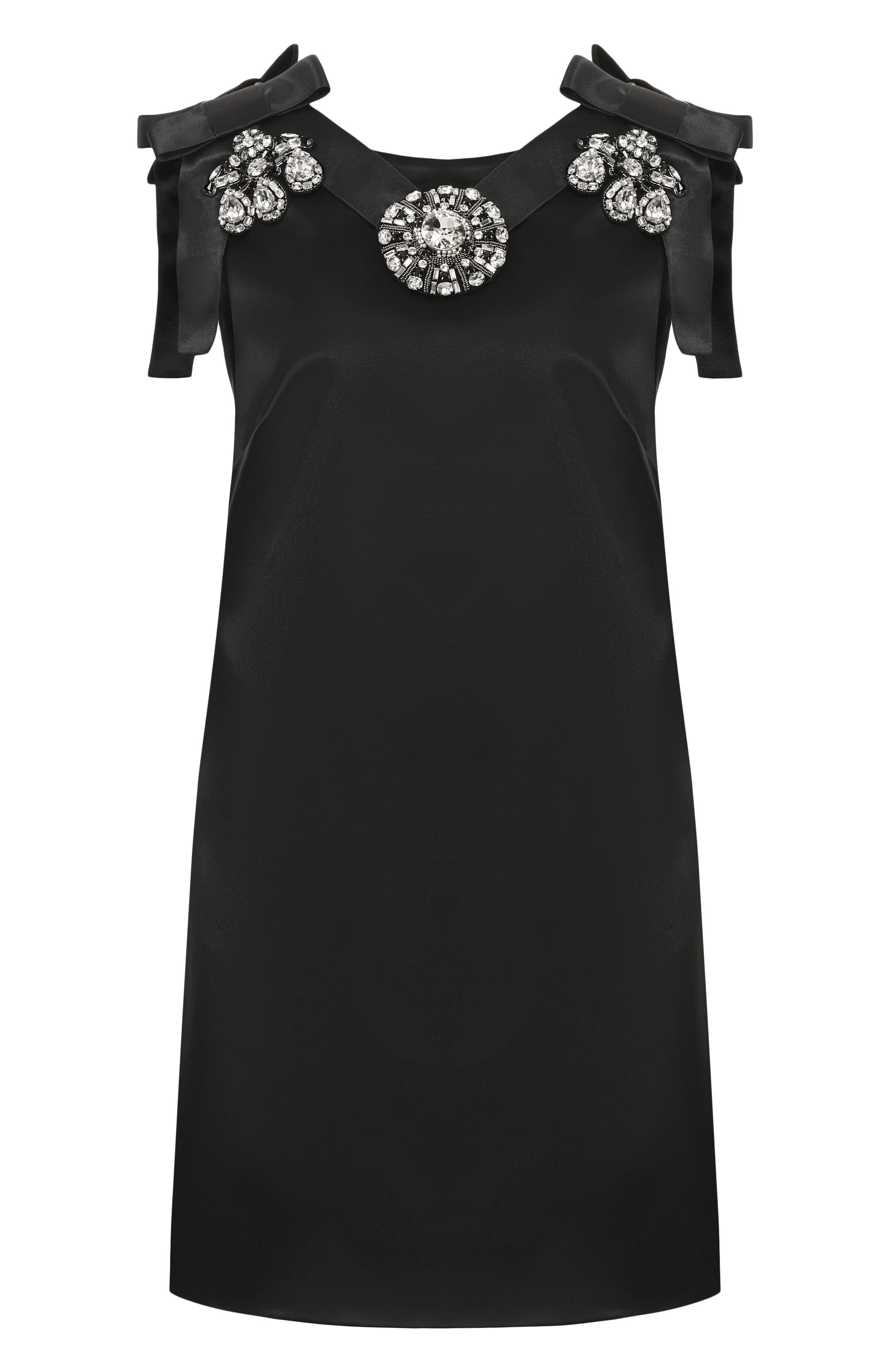 Атласное платье DOLCE & GABBANA черного цвета по цене 653500 руб., арт. F60F0Z/FURAD, фото 1 Атласное платье DOLCE & GABBANA, арт. F60F0Z/FURAD, фото 1