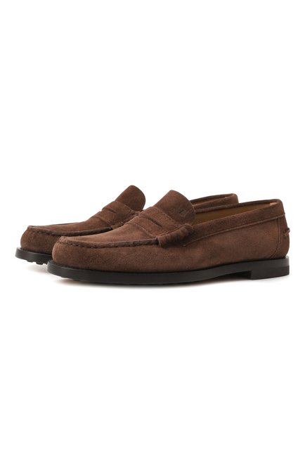 Женские замшевые пенни-лоферы TOD’S темно-коричневого цвета по цене 0 руб., а�рт. XXW34L0I011/RE0 | Фото 1