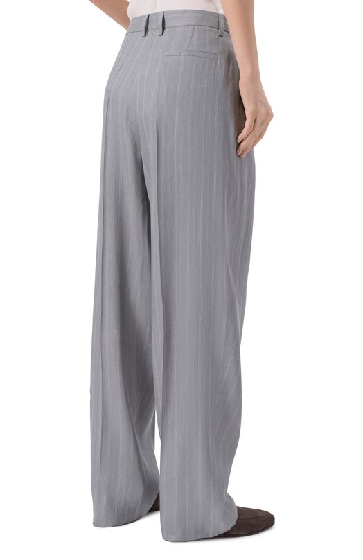 Брюки изо льна и шелка Giorgio Armani GW002793/TE18800 Голубой  GW002793/TE18800 Фото 4