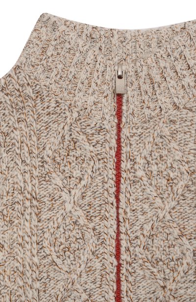 Кардиган из шерсти и шелка BRUNELLO CUCINELLI бежевого цвета по цене 105000 руб., арт. BRIM51406A, фото 3 Кардиган из шерсти и шелка BRUNELLO CUCINELLI, арт. BRIM51406A, фото 3