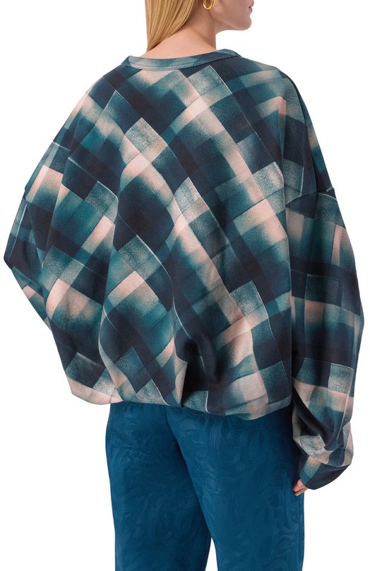 Хлопковый свитшот Dries Van Noten 011141-2614-605 Зелёный  011141-2614-605 Фото 4