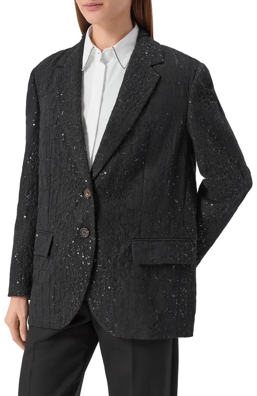 Шерстяной жакет Brunello Cucinelli MD9207392P Серый  MD9207392P Фото 3