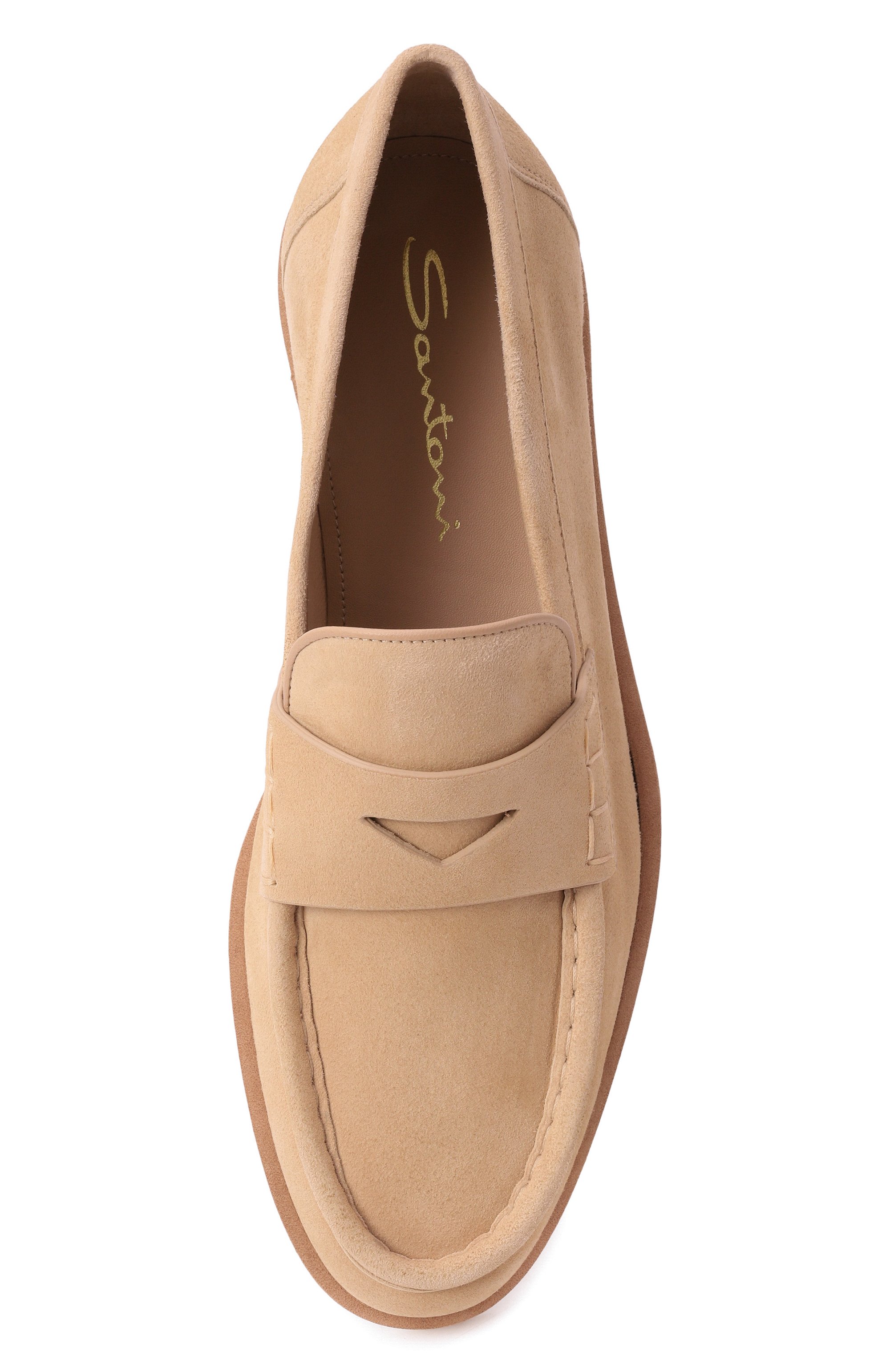 Замшевые пенни-лоферы SANTONI, арт. WUQG59818BIASLH0, фото 6