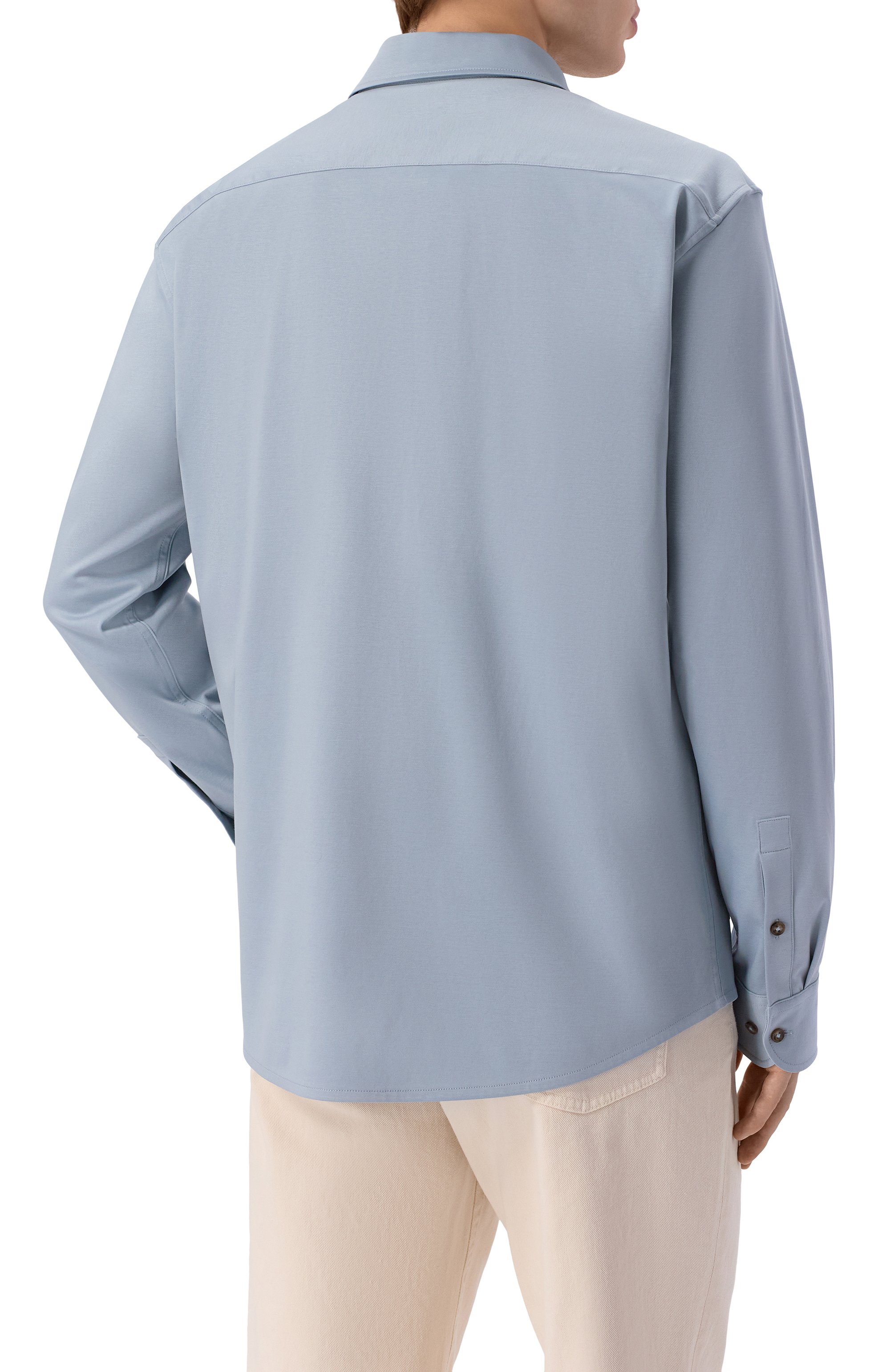 Хлопковая рубашка 12 STOREEZ голубого цвета по цене 16000 руб., арт. 136297, фото 4 Хлопковая рубашка 12 STOREEZ, арт. 136297, фото 4