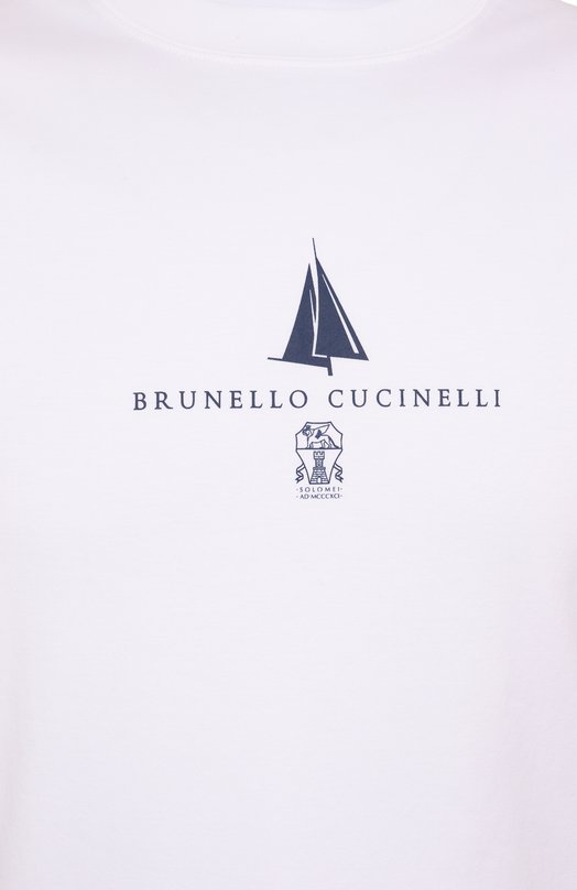 Хлопковая футболка Brunello Cucinelli M0B138476P Белый  M0B138476P Фото 6