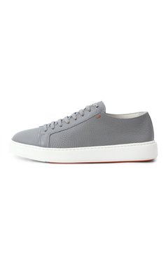 Мужские кожаные кеды SANTONI серого цвета, арт. MBCG21571BARCMMD | Фото 4 (Материал внешний: Натуральная кожа; Подошва: Массивная; Материал сплава: Проставлено; Драгоценные камни: Проставлено; Материал внутренний: Натуральная кожа; Кросс-КТ: Низкие; Стили: Классический; Материал утеплителя: Без утеплителя)