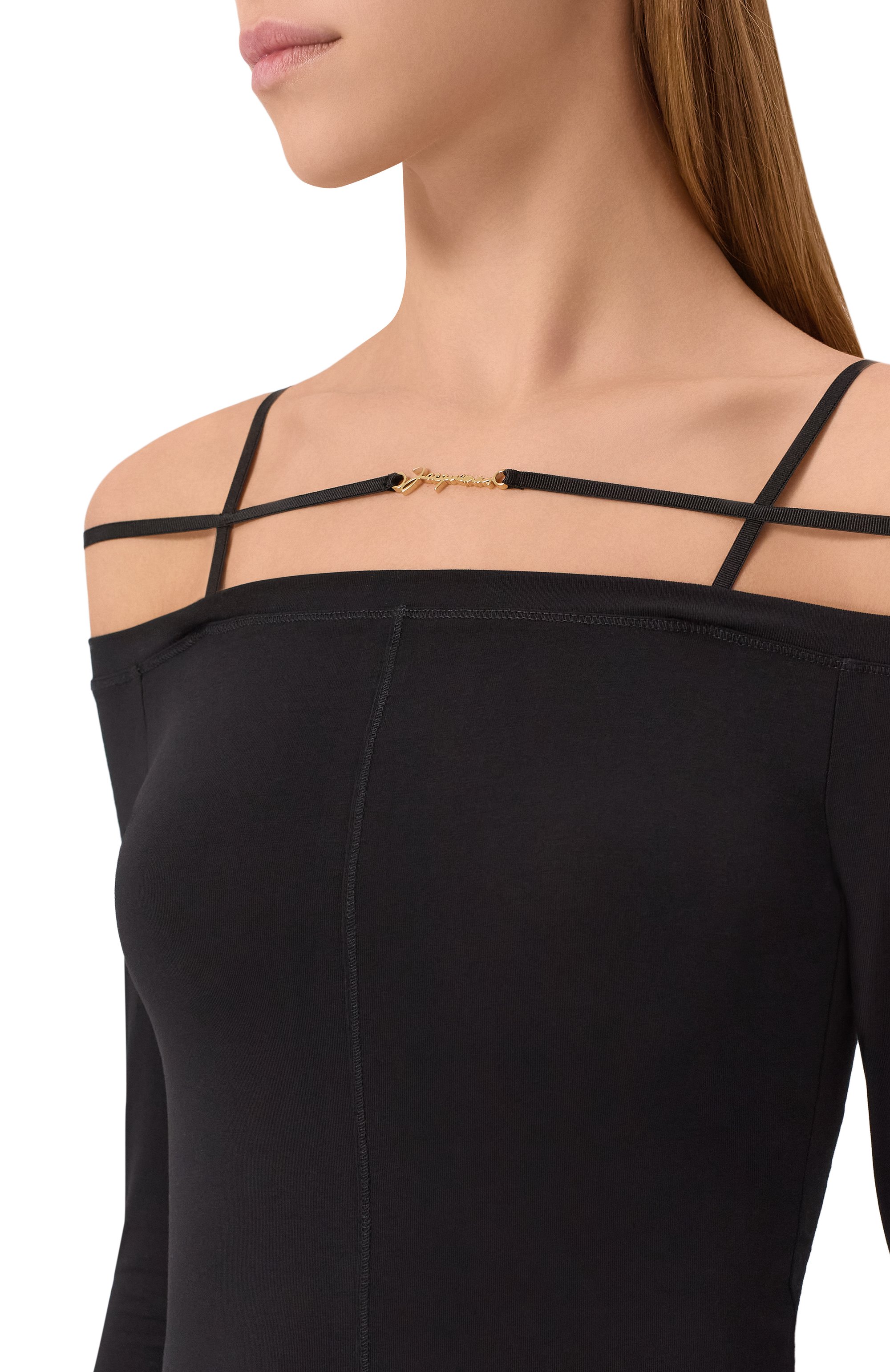 Хлопковый топ JACQUEMUS черного цвета по цене 31500 руб., арт. 23H233JS165, фото 5 Хлопковый топ JACQUEMUS, арт. 23H233JS165, фото 5