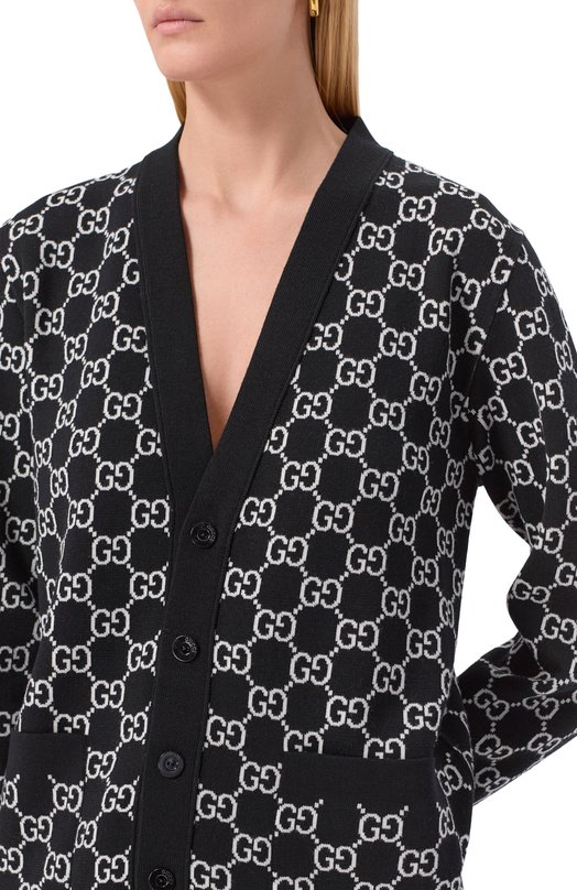 Шерстяной кардиган Gucci 798157/XKEJP Чёрный  798157/XKEJP Фото 5