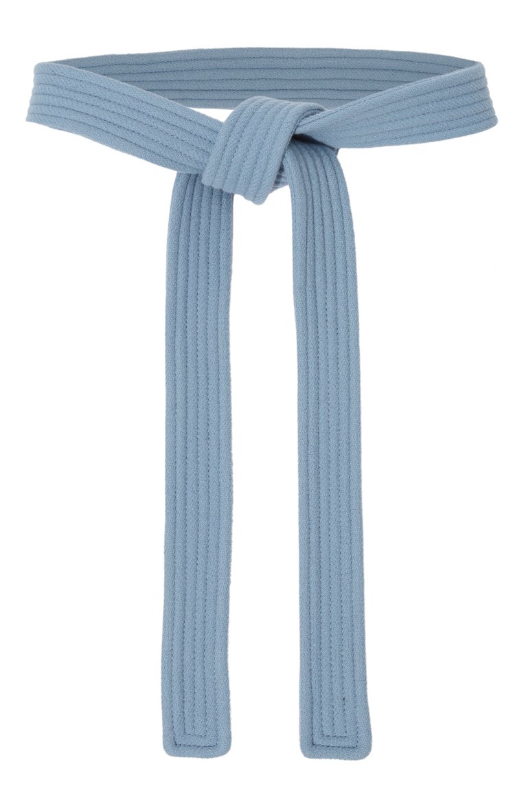 Женский текстильный пояс BLANCHA голубого цвета, арт. C001/400/100 | Фото 1 (Материал: Текстиль; Материал сплава: Проставлено; Нос: Не проставлено)