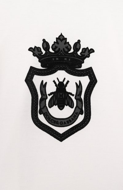 Хлопковая футболка DOLCE & GABBANA молочного цвета по цене 19950 руб., арт. L1JT7W/G7PMJ, фото 3 Хлопковая футболка DOLCE & GABBANA, арт. L1JT7W/G7PMJ, фото 3