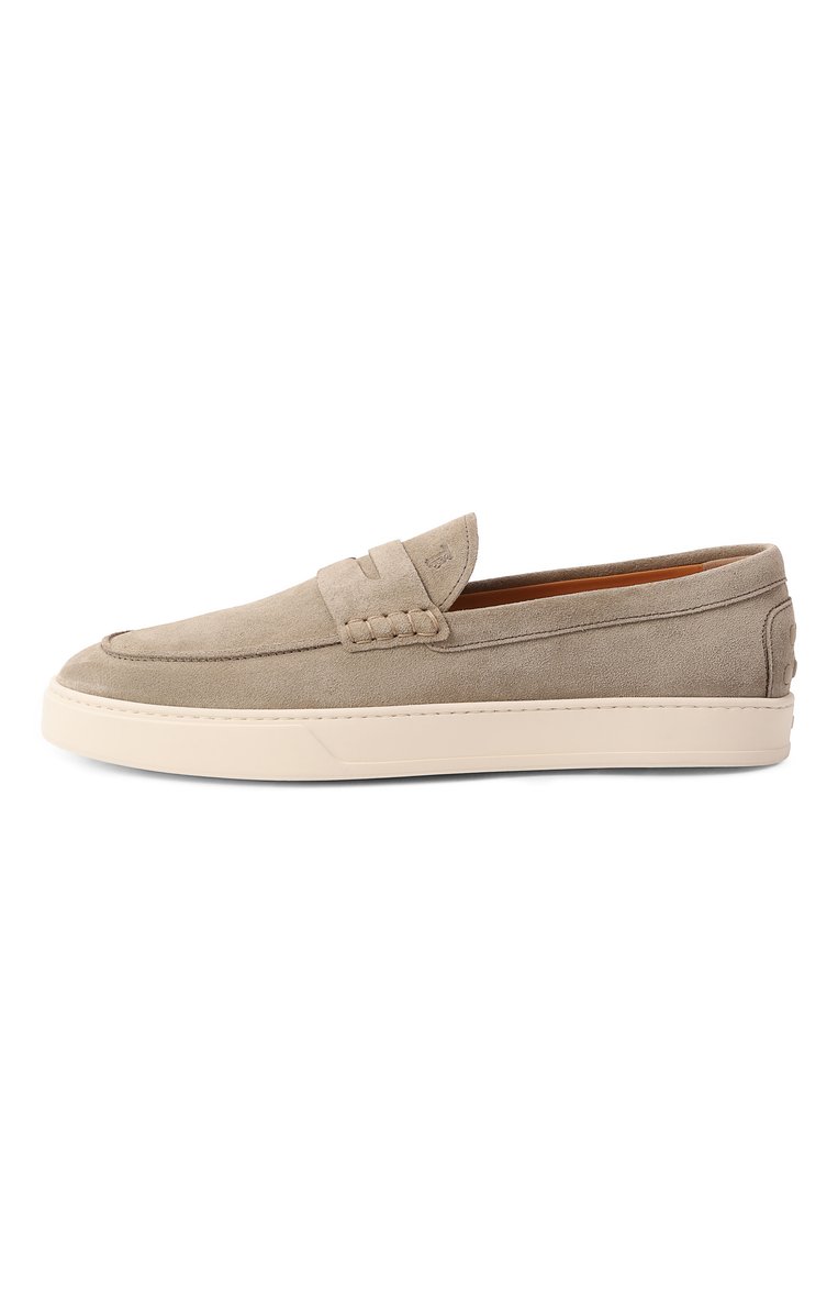 Мужские замшевые пенни-лоферы TOD’S бежевого цвета, арт. XXM04L00640RE0 | Фото 4 (Нос: Не проставлено; Материал внешний: Натуральная кожа, Замша; Материал внутренний: Натуральная кожа; Стили: Кэжуэл)