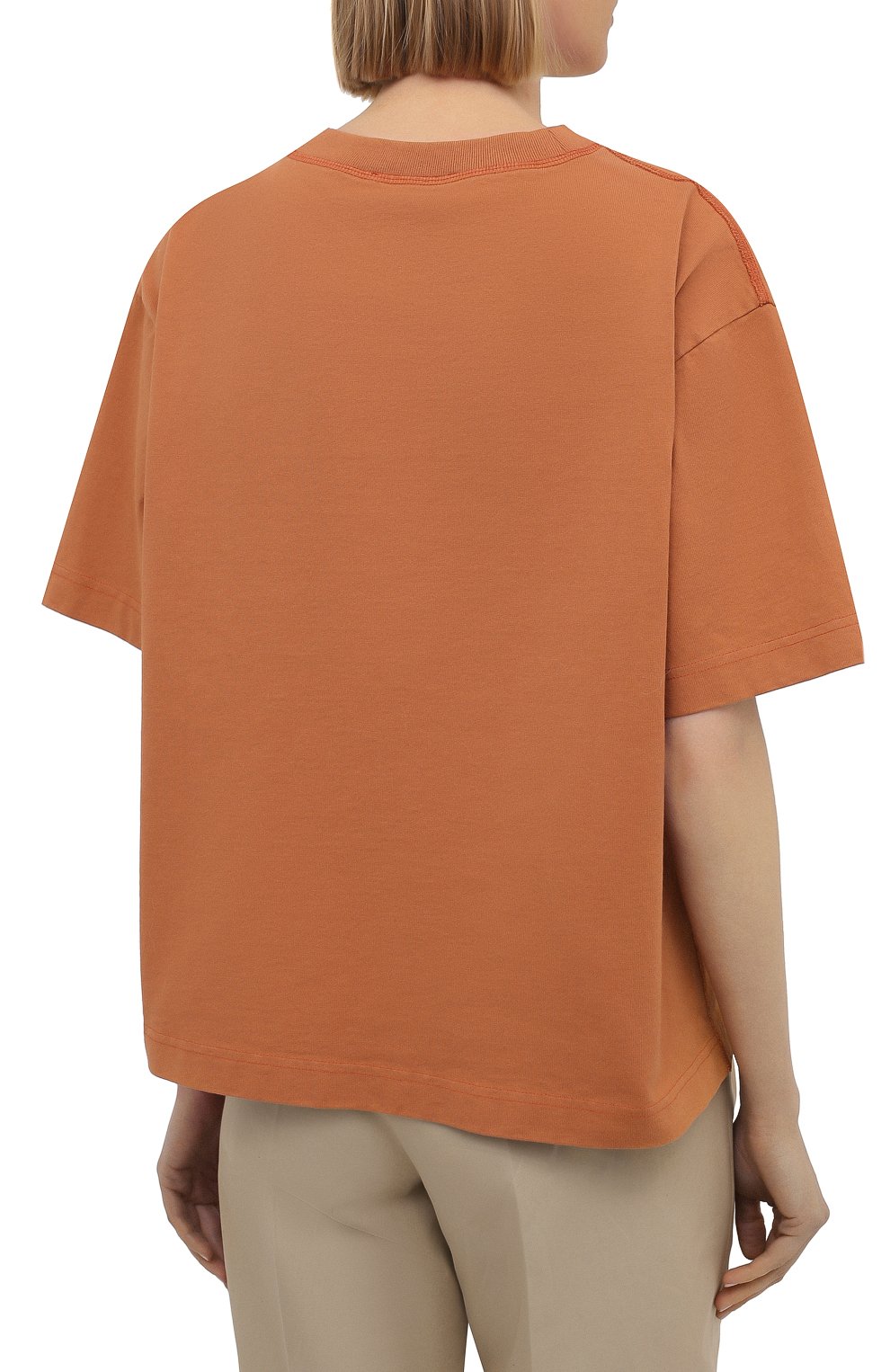 Хлопковая футболка ACNE STUDIOS оранжевого цвета по цене 29700 руб., арт. AL0149, фото 4 Хлопковая футболка ACNE STUDIOS, арт. AL0149, фото 4