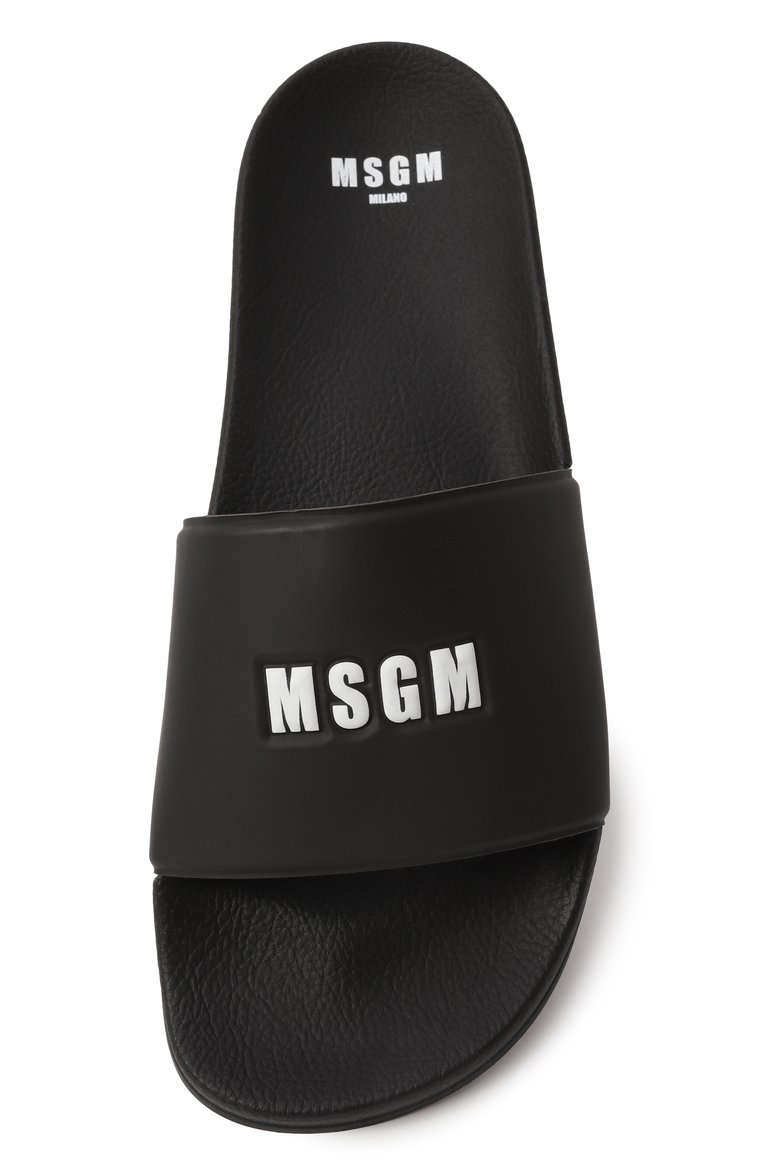 Мужские шлепанцы MSGM черного цвета, арт. 3840MS208/864 | Фото 6 (Нос: Не проставлено; Материал внутренний: Текстиль; Материал внешний: Резина)