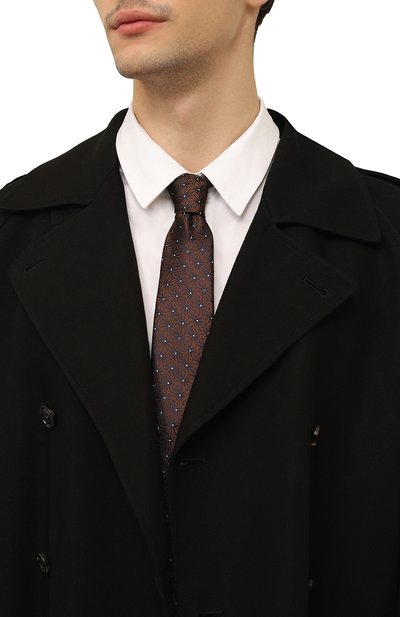 Шелковый галстук CANALI коричневого цвета по цене 17600 руб., арт. 18/HJ03815, фото 2 Шелковый галстук CANALI, арт. 18/HJ03815, фото 2