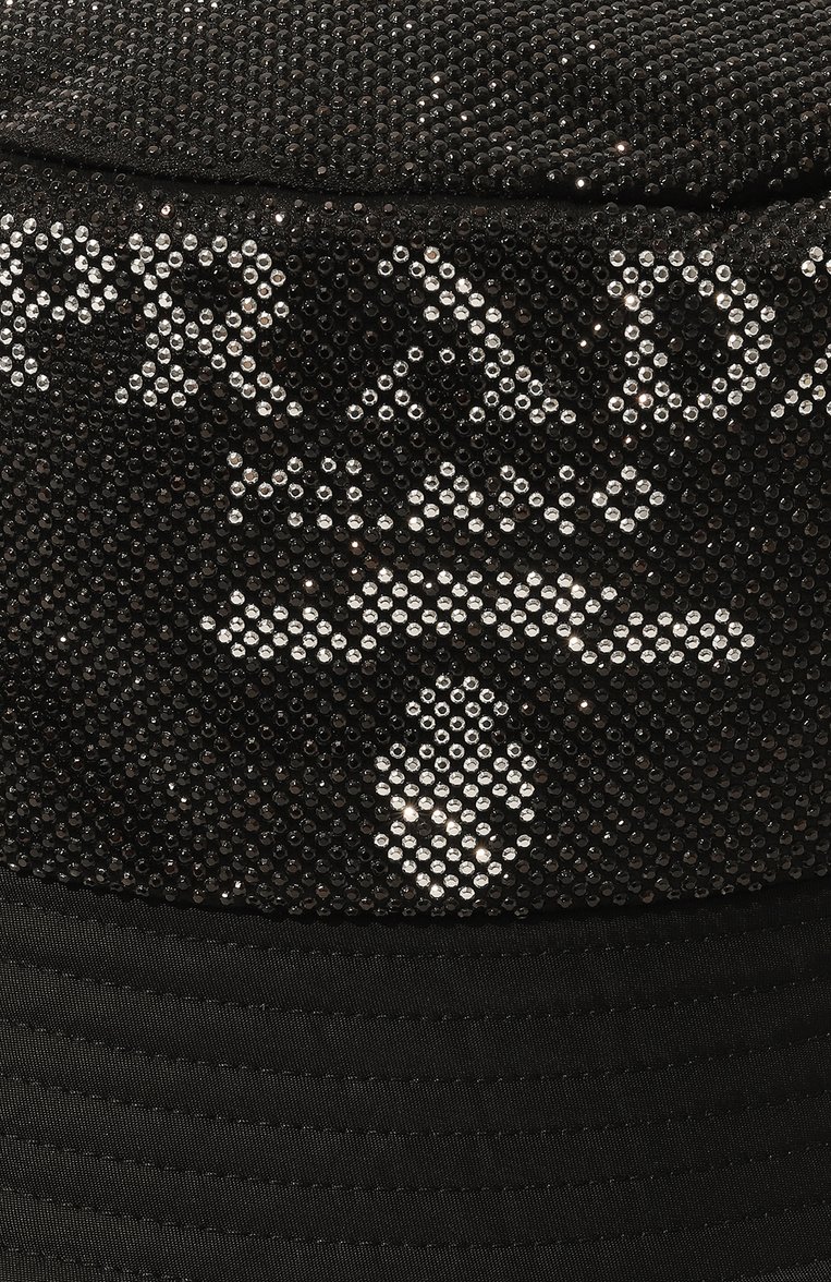 Мужская панама с отделкой стразами PRADA черного цвета, арт. 2HC137-2D0S-F0002 | Фото 4 (Материал: Шелк, Текстиль; Нос: Не проставлено; Материал сплава: Проставлено; Региональные ограничения белый список (Axapta Mercury): Не проставлено)