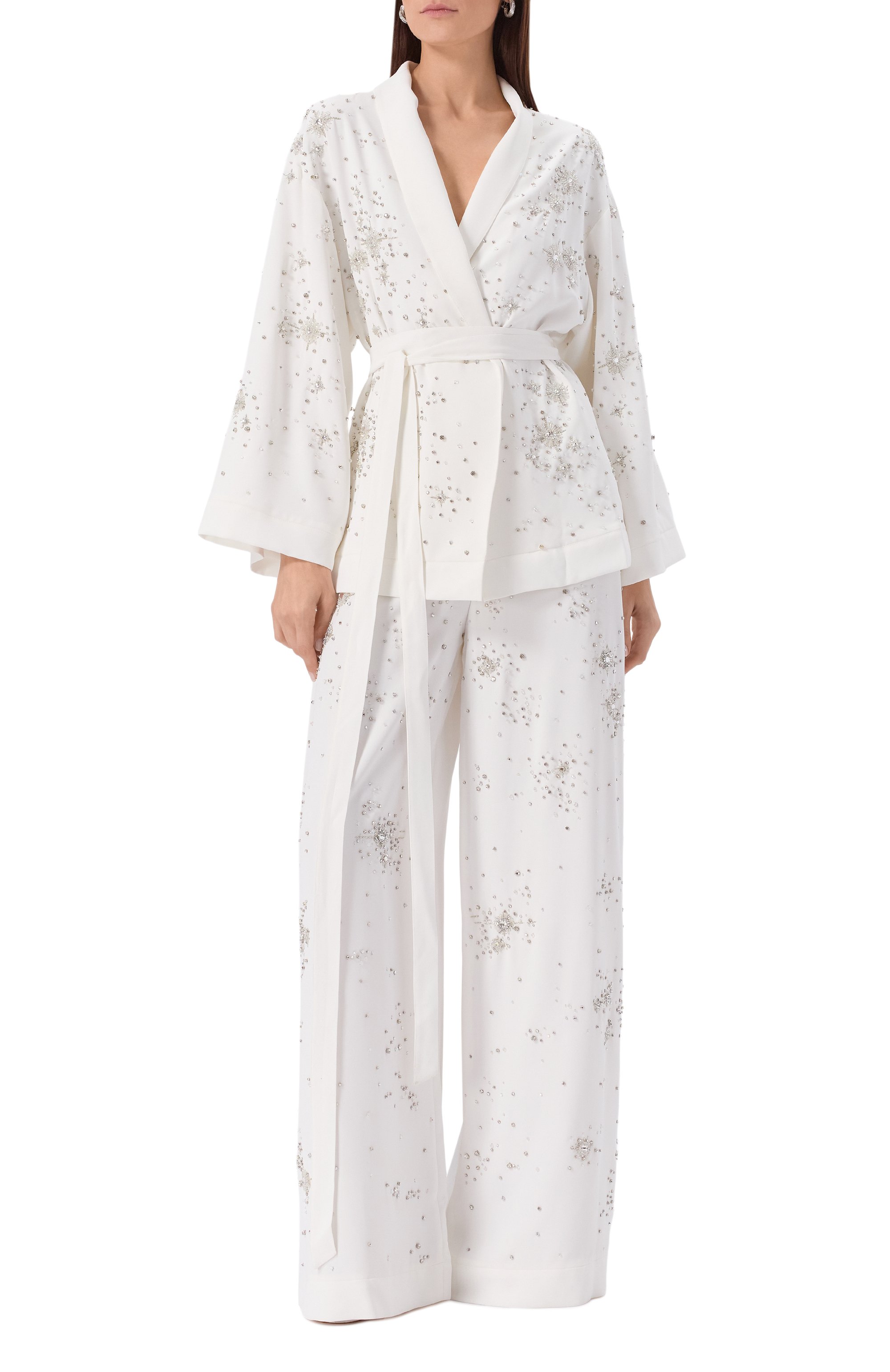 Брюки с отделкой стразами ZUHAIR MURAD, арт. PTR25029/CRCA018, фото 2