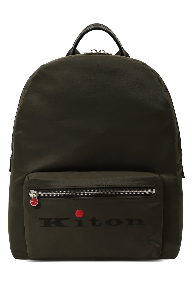 Мужской рюкзак KITON хаки цвета, арт. UBA0021N01047 | Фото 1 (Материал: Текстиль; Размер: large; Стили: Кэжуэл; Сумки-технические: Рюкзаки - большие)