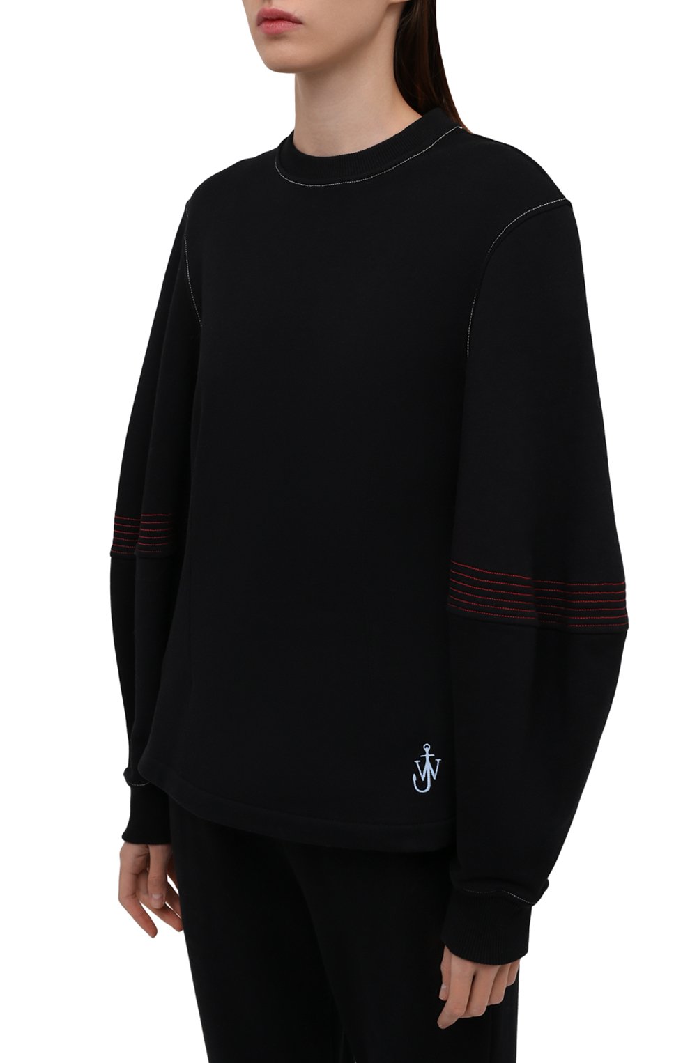Хлопковый свитшот JW ANDERSON черного цвета по цене 26950 руб., арт. JW0015 PG0717, фото 3 Хлопковый свитшот JW ANDERSON, арт. JW0015 PG0717, фото 3