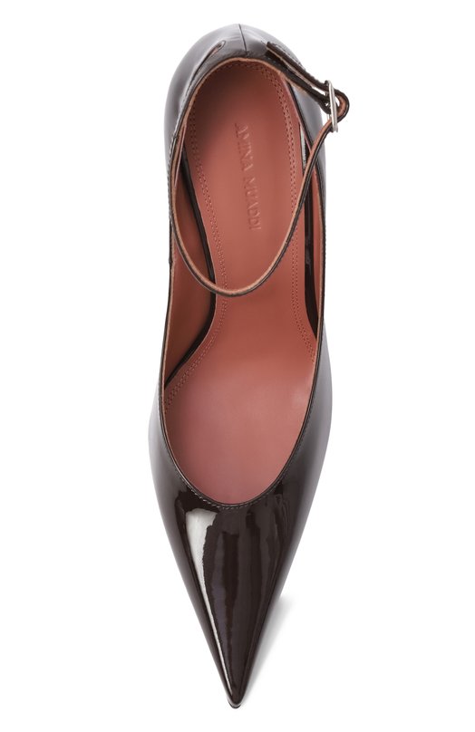 Кожаные туфли Anok 105 Amina Muaddi AN0K PUMP/PATENT Коричневый  AN0K PUMP/PATENT Фото 6
