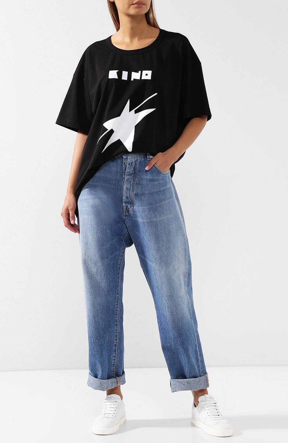 Хлопковая футболка с круглым вырезом и прин том VIKA GAZINSKAYA, арт. SS18-1247/1, фото 3