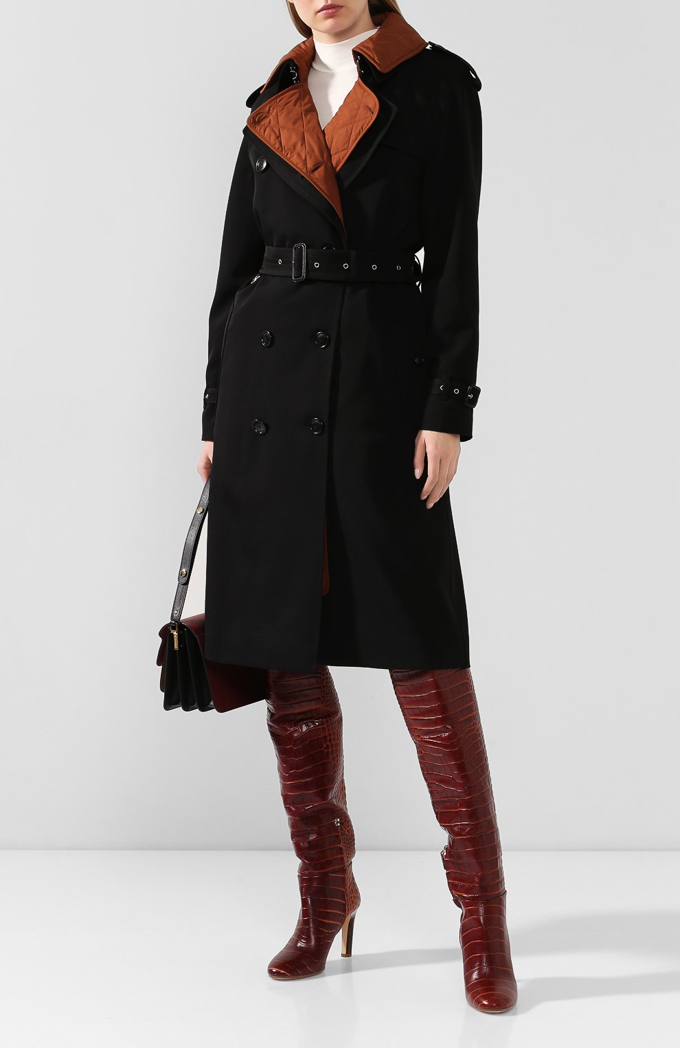 Шерстяной тренч failand BURBERRY черного цвета по цене 325500 руб., арт. 8020190, фото 2 Шерстяной тренч failand BURBERRY, арт. 8020190, фото 2